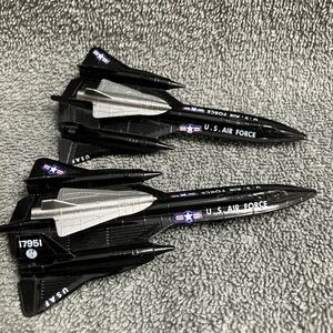 Lot 2 Zee Toys metal die-cast model Lockheed SR-71 Blackbird jet, U.S. Air Force